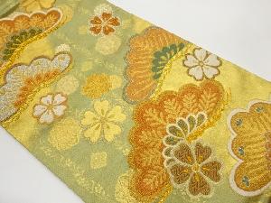 老松に桜模様織出し袋帯